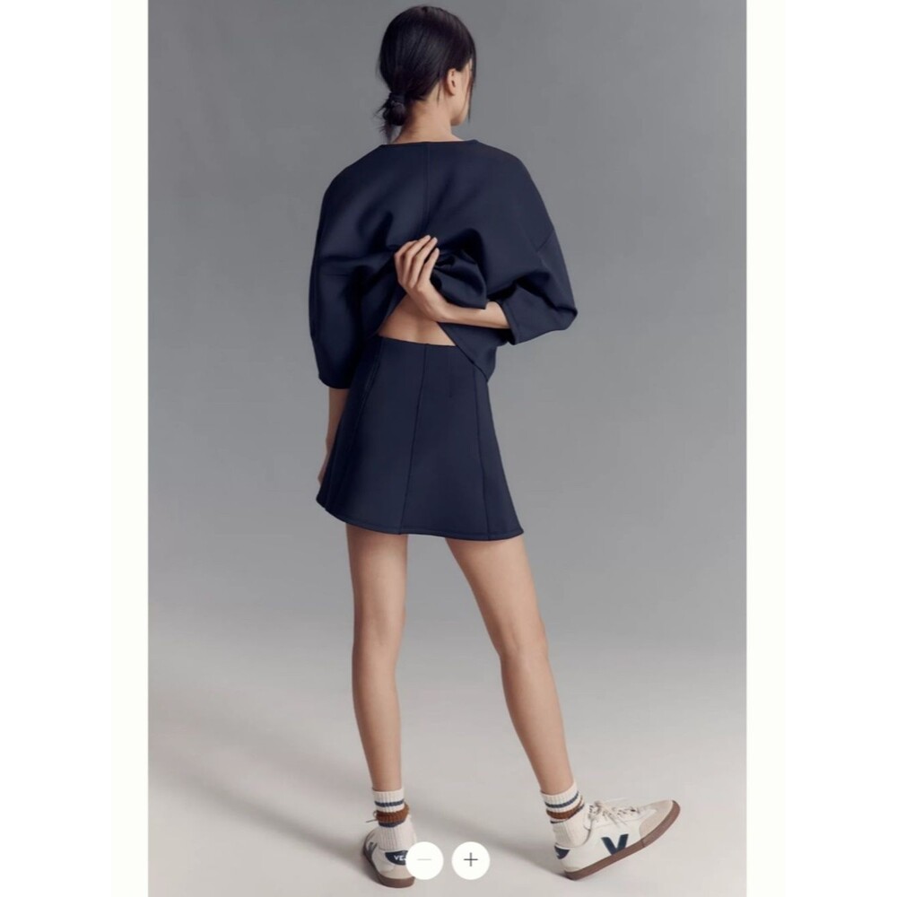 By Anthropologie Seamed Mini SkirtN - Picture 3 of 3